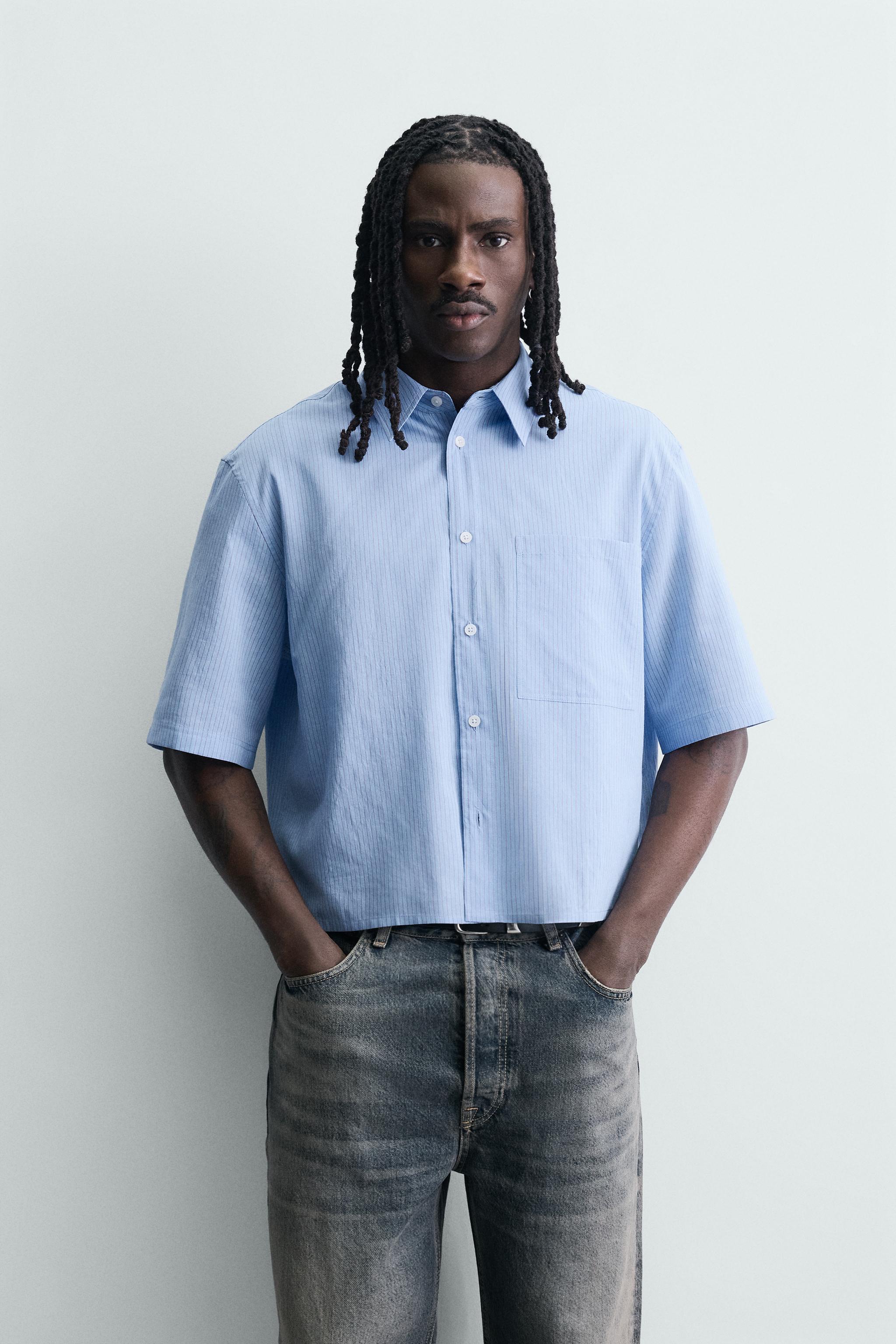CHEMISE COURTE AJUSTÉE À CARREAUX